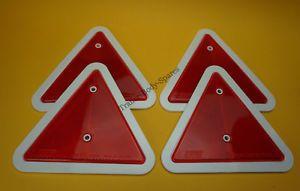 4 White Red Triangle Logo - FREE UK POST 4 x Red Triangle Rear Reflectors with White Surrounds