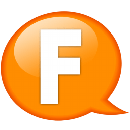 Orange F Logo - Speech balloon orange f Icon. Speech Balloon Orange Iconet