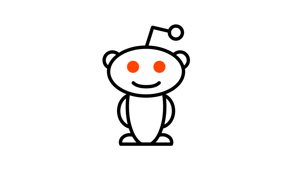 Black and White with Orange Eyes Logo - Reddit logo