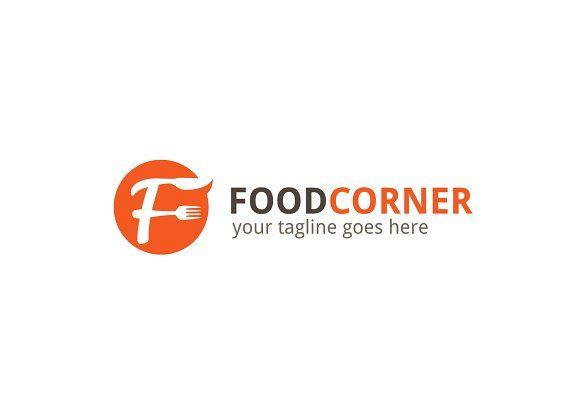 Orange F Logo - Food Corner Letter F Logo Logo Templates Creative Market