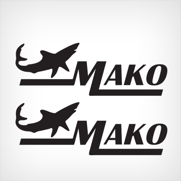 Mako Shark Logo - Mako Shark Logo Die Cut Decal Set