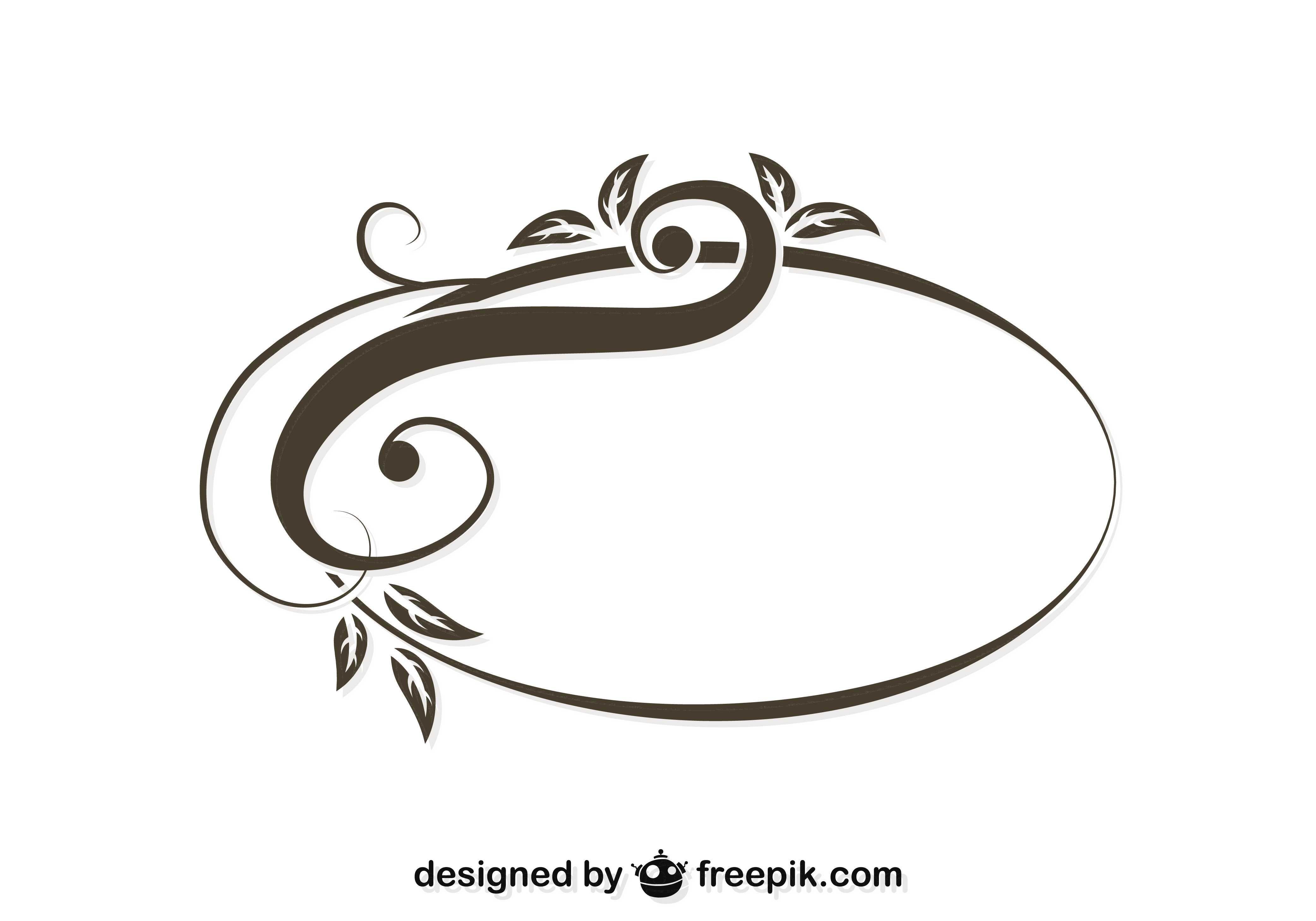 Oval Swirl Logo - Retro Asymmetrical Oval Swirl Stylish Design - FREE | Design Space ...