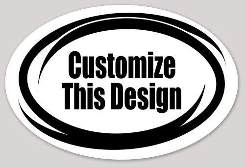 Oval Swirl Logo - Oval Sticker with Double Swirl and Center Text