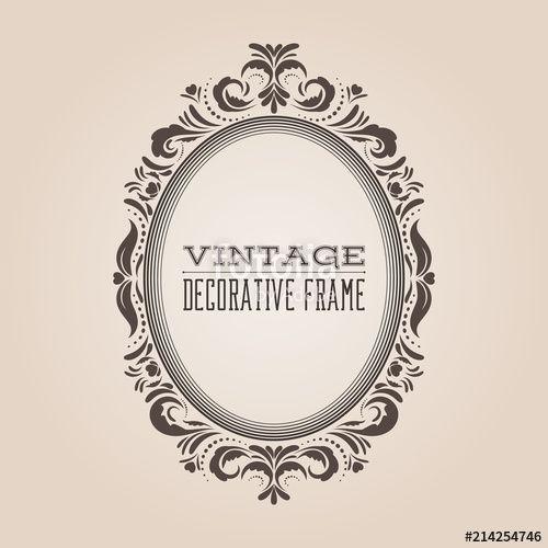 Oval Swirl Logo - Oval vintage ornate border frame with retro pattern, victorian and ...