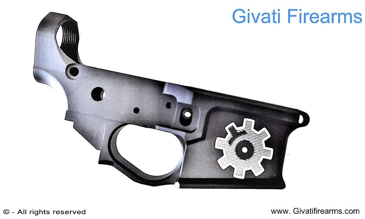 Bolt Face Logo - Givati lower receiver stripped Billet 7075 With Bolt face logo