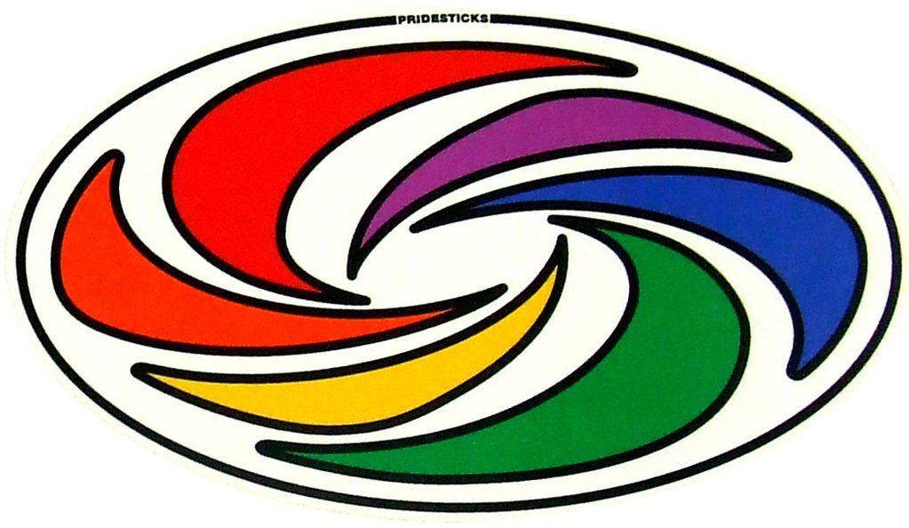 Oval Swirl Logo - Rainbow Oval Swirl Sticker – Little Sister's Book & Art Emporium