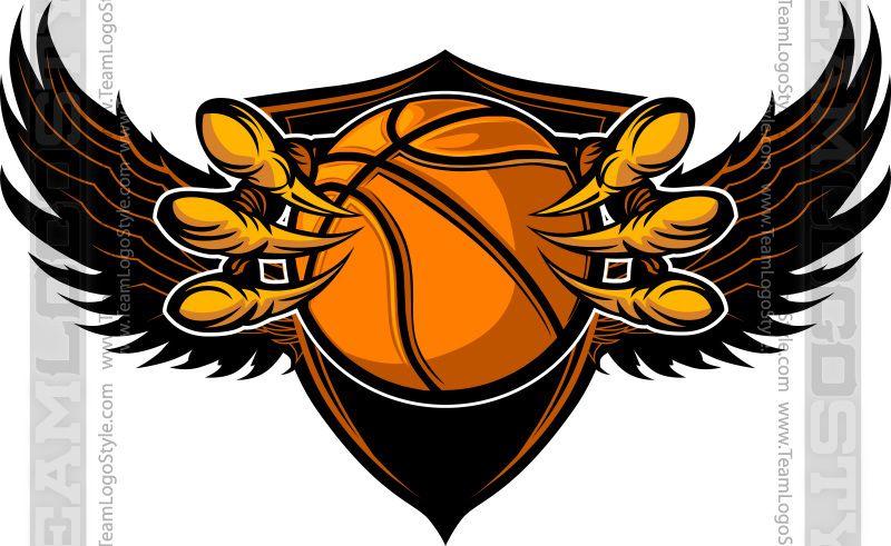 Basketball Logo - Basketball Talons Logo - Vector Clipart Falcon Talons