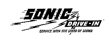 Sonic Drive in Black and White Logo - SONIC DRIVE IN SERVICE WITH THE SPEED OF SOUND Trademark Of Smith
