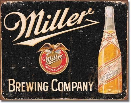 Vintage Miller Logo - Miller Brewing Vintage Tin Sign | MANCAVE | Vintage beer signs, Beer ...