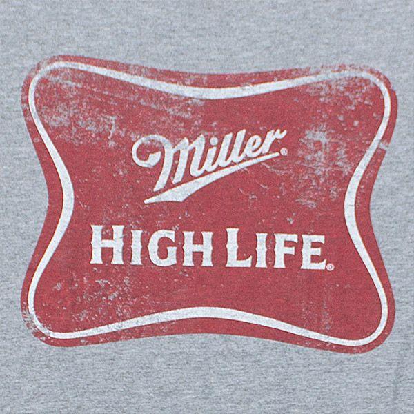 Vintage Miller Logo - Miller High Life Grey & Red Men's Tank Top