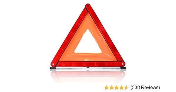 4 White Red Triangle Logo - Warning Triangle Travel Fold Up Safety Triangle In Case