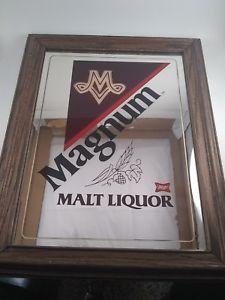 Vintage Miller Logo - VINTAGE MILLER LOGO MAGNUM MALT LIQUOR BEER MIRROR SIGN