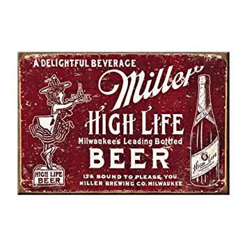 Vintage Miller Logo - Amazon.com: Miller High Life Vintage Logo Magnet: Kitchen & Dining