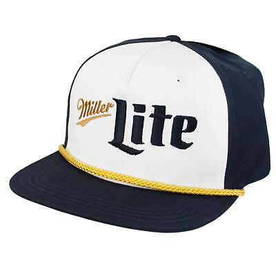 Vintage Miller Logo - MILLER LITE VINTAGE Blue and Gold Logo Hat White - $24.98 | PicClick