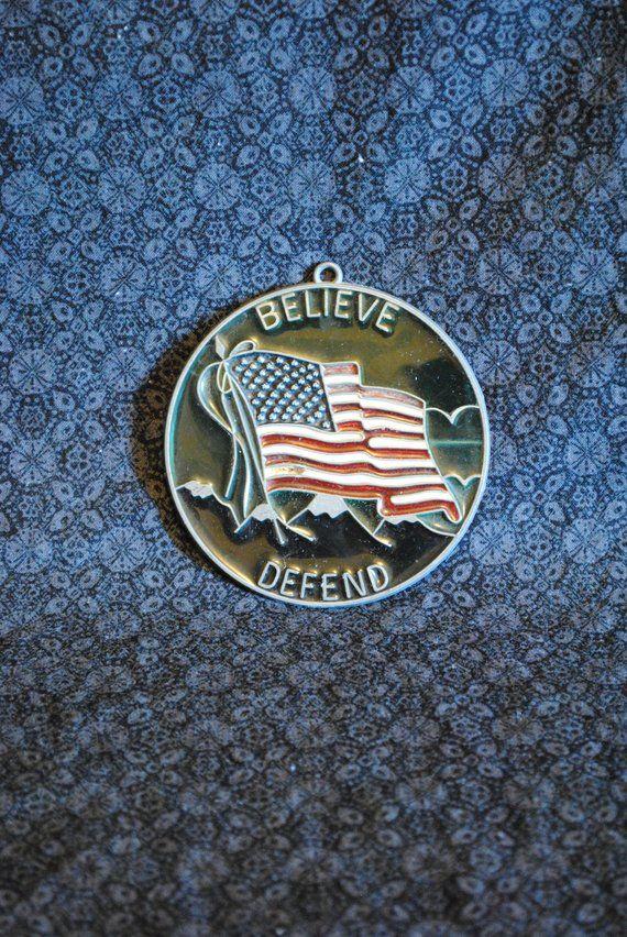 American Flag Sun Logo - Sun catcher American flag Believe and Defend | Etsy