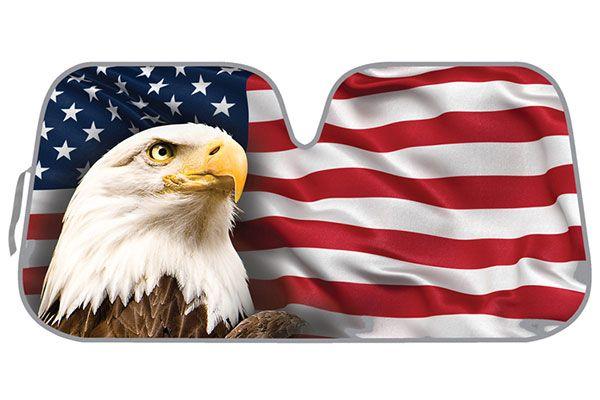 American Flag Sun Logo - ProZ American Flag Windshield Sun Shade - FREE SHIPPING!