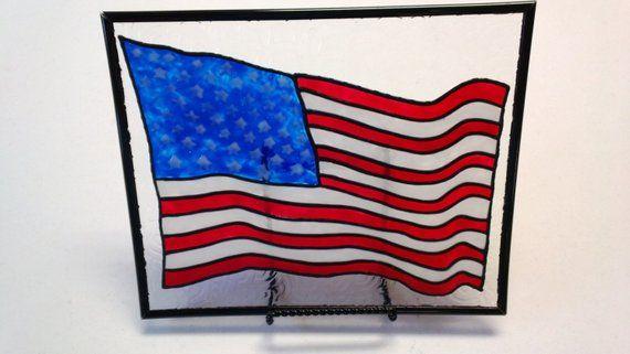 American Flag Sun Logo - American Flag Sun Catcher 4th of July Patriotic | Etsy