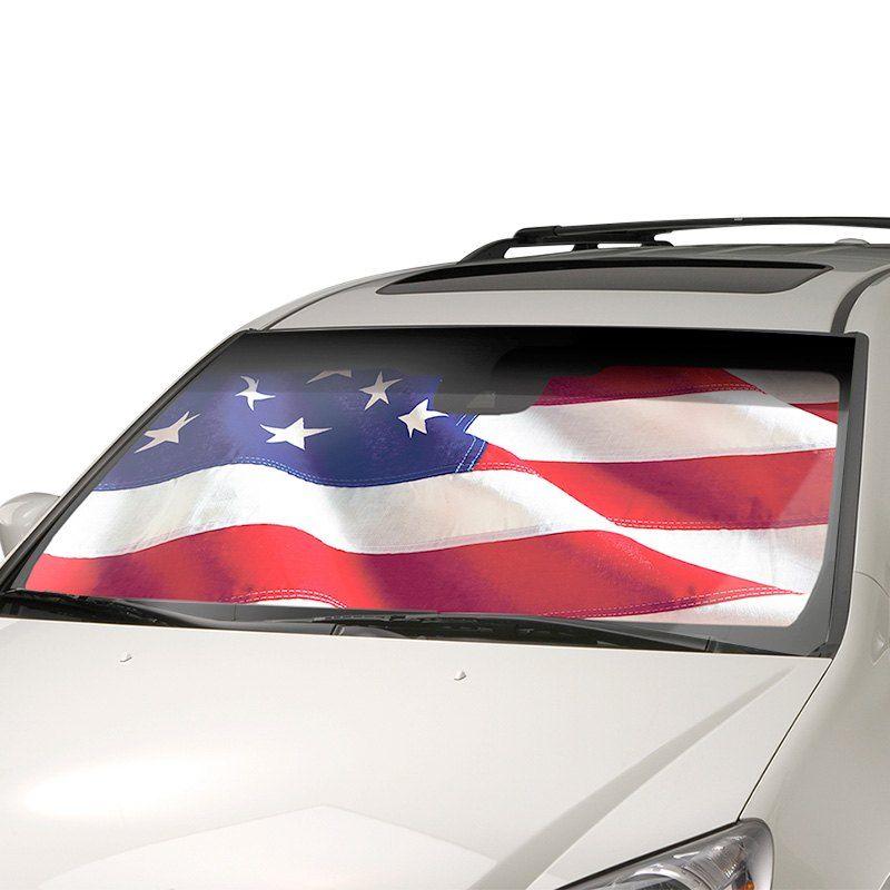 American Flag Sun Logo - Intro-Tech Automotive® FL-01-US - USA Flag Sun Shade - TRUCKiD.com
