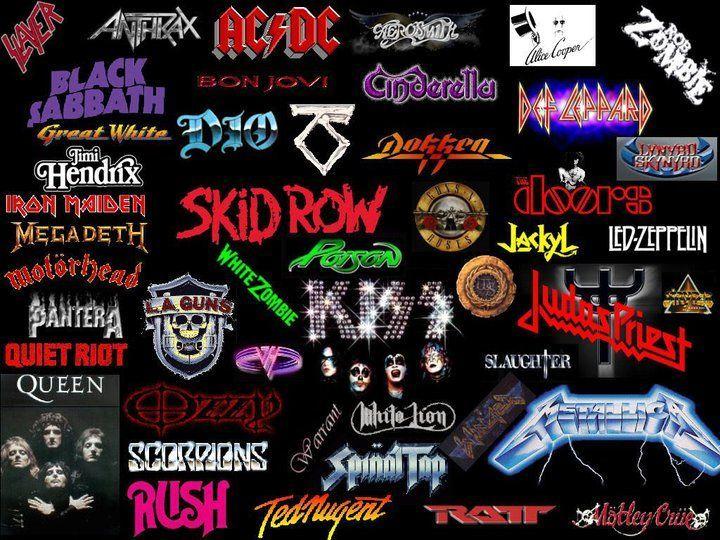 Classic Heavy Metal Band Logo - Classic rock band logo collage | ☮ Music ~ Collage ☮ | Rock bands ...
