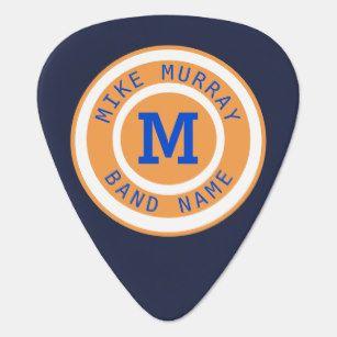 Blue Orange Circle Logo - Letter M Guitar Picks | Zazzle.co.uk