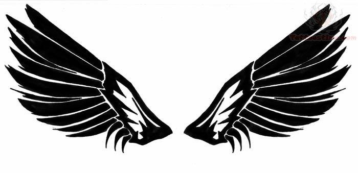 Crow Wing Logo - Crow wings Tattoo Design