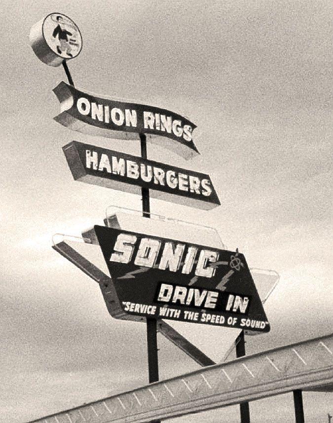 Sonic Drive in Black and White Logo - Sonic Drive In Service With The Speed Of Sound. A Blast From