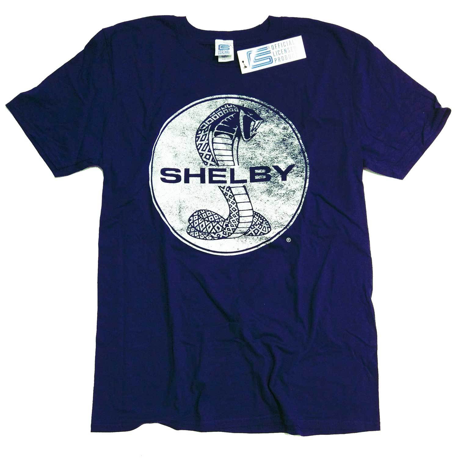 Old Shelby Logo - Shelby Cobra T Shirt Logo Navy Blue 100% Official