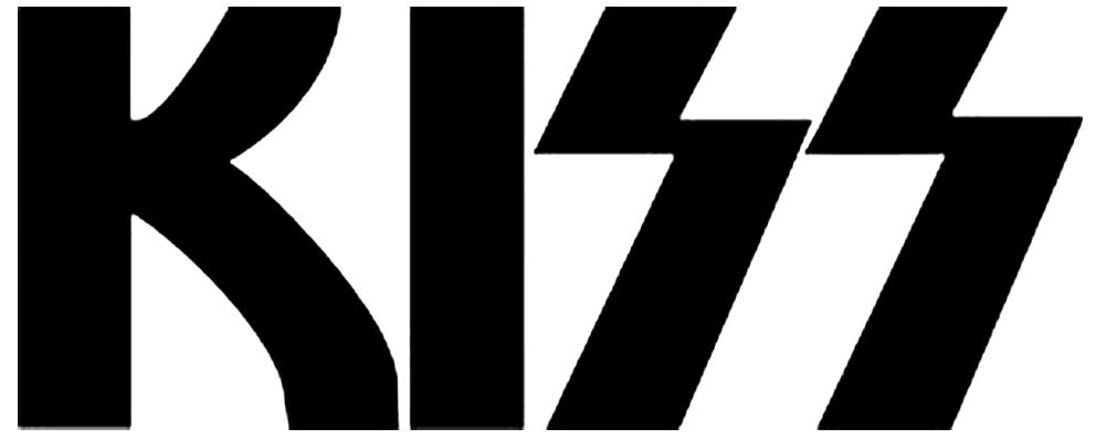 Black and White Kiss Logo - KISS Logo Rub-On Sticker - Black