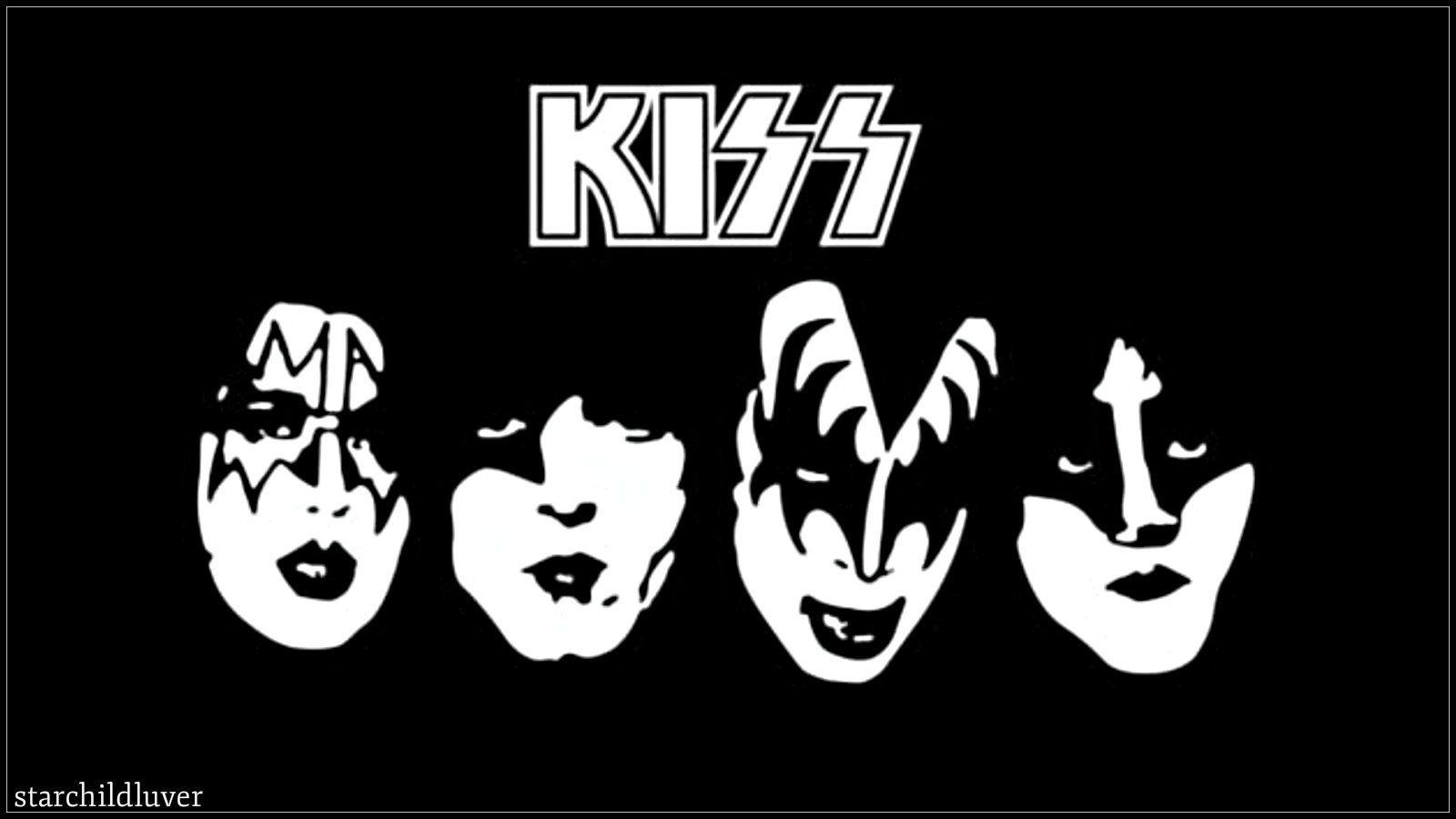 Black and White Kiss Logo - kiss logo. KISS KISS Paul, Ace, Gene and Eric Carr. Eric Carr
