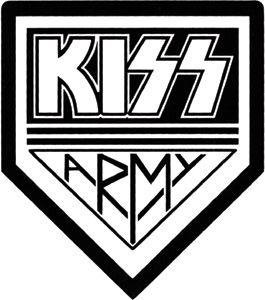 Black and White Kiss Logo - Kiss Army Logo Rub On Sticker - M - Band Tees