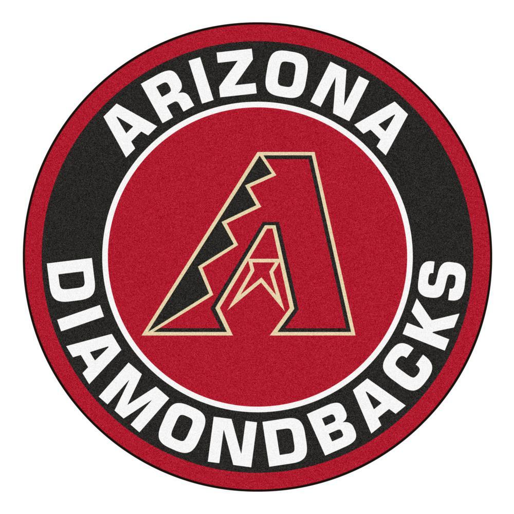 Diamondbacks Logo - FANMATS MLB Arizona Diamondbacks Black 2 ft. x 2 ft. Round Area Rug