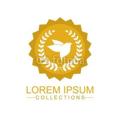 Natural Bird Logo - Luxury bird logo design template and emblem made with leaves