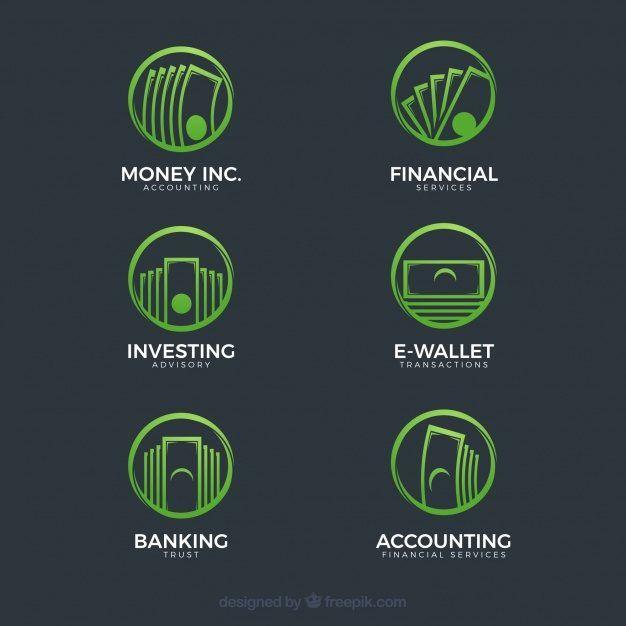 Green Money Logo - Modern green money logo template collection Free Vector - جرافيكس