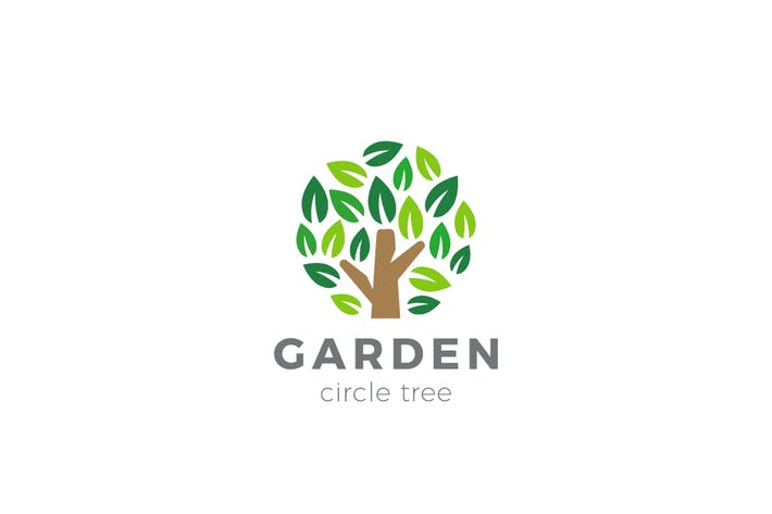 Garden Circle Logo - Logo Tree Garden Circle shape by Sentavio on Envato Elements