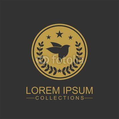 Natural Bird Logo - Luxury bird logo design template and emblem made with leaves