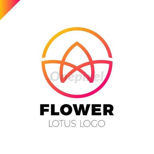 Garden Circle Logo - Flower Logo circle abstract design vector template. Lotus SPA icon ...