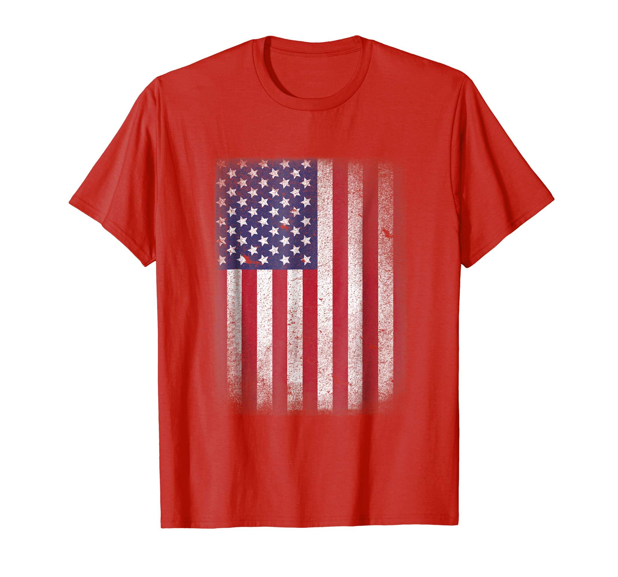 Red White and Blue Clothing Logo - USA Flag T Shirt 4th July 4 Red White Blue Stars Stripes