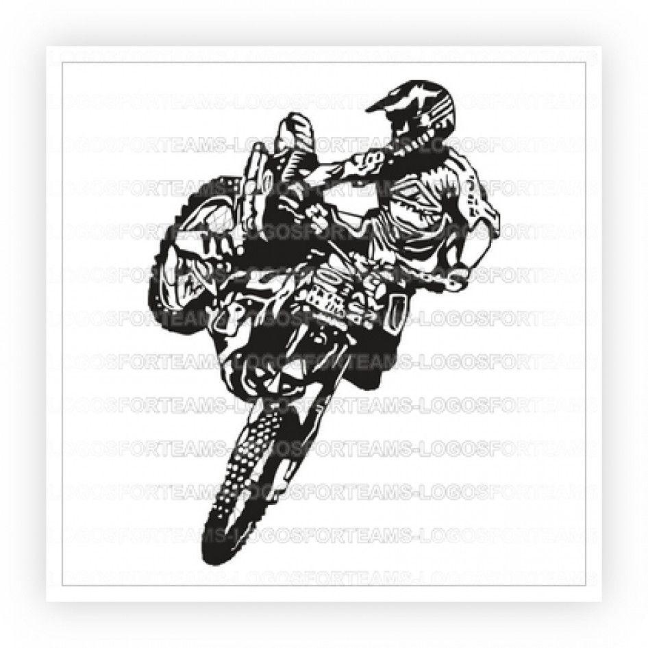 Black and White Dirt Bike Logo - Sports Logo Part of Black White Dirt Bike Rider Super Cross