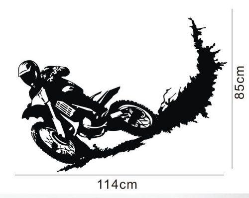 Black and White Dirt Bike Logo - ColorfulHall 23.6