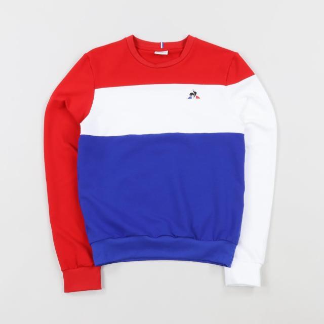 Red White and Blue Clothing Logo - Le COQ Sportif Sportswear Tricolore Logo Crew Neck Sweatshirt Red