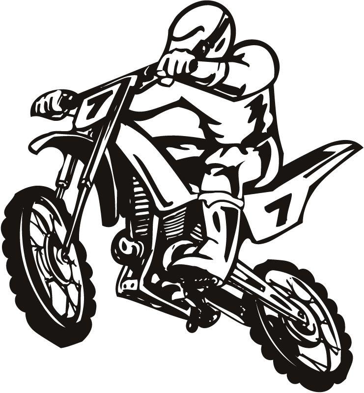 Black and White Dirt Bike Logo - Dirt Bike Clip Art