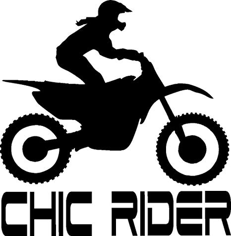 Black and White Dirt Bike Logo - Amazon.com: USTORE Vinyl Sticker Decal Female Motorcycle Dirt Bike ...