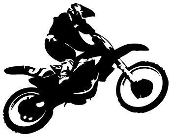 Black and White Dirt Bike Logo - 5HB030 - Dirt Bike Wall Decal Sticker