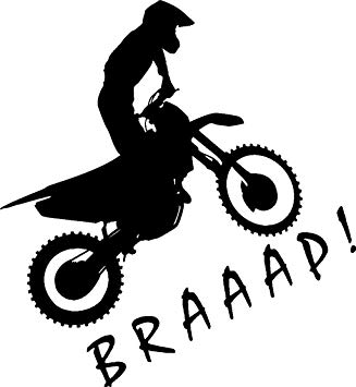 Black and White Dirt Bike Logo - USTORE Vinyl Sticker Decal Dirt Bike Rider Braaap! Honda