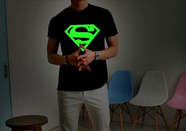 Glow in the Dark Superman Logo - Superman Night Light Men's Short Sleeve T-shirt - free shipping ...
