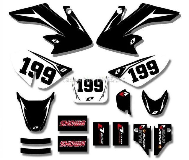 Black and White Dirt Bike Logo - US $18.99 |Fashion NEW STYLE Motorcycle TEAM GRAPHICS&BACKGROUNDS DECAL  STICKERS Kits For Honda CRF50 STYLE Pit Dirt bike(Black/White)-in Decals &  ...