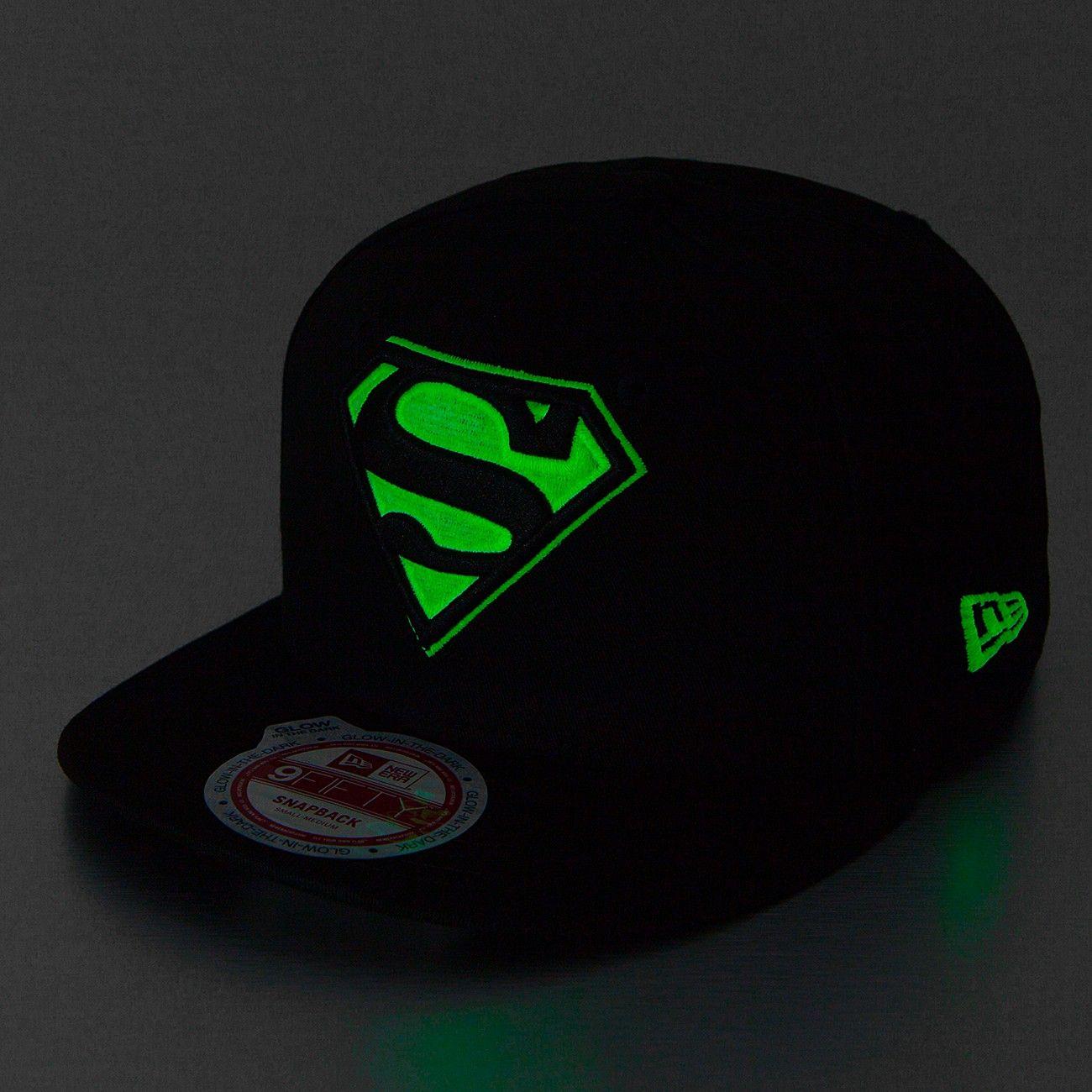 Glow in the Dark Superman Logo - Glow In The Dark Superman New Era 9Fifty Snapback Cap Black