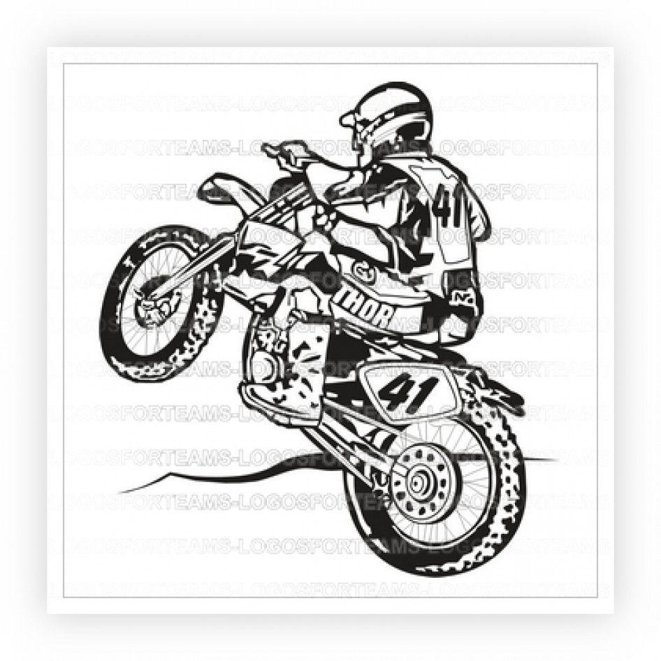 Black and White Dirt Bike Logo - Sports Logo Part of Black White Motocross Motox Dirt Bike Race ...