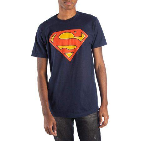 Glow in the Dark Superman Logo - Super Heroes & Villains - Big Men's Navy DC Comics Glow-in-the-Dark ...