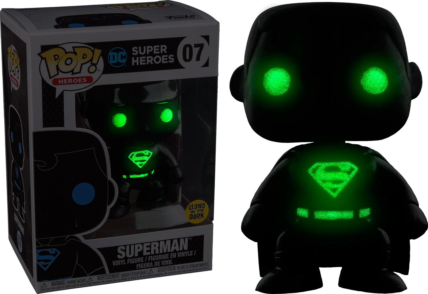 Glow in the Dark Superman Logo - Justice League. Superman Silhouette Glow in the Dark Funko Pop